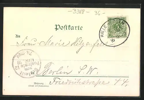 Lithographie Bad Harzburg, Ortsansicht, Unter d. Eichen, Radaufall, Bismarck Denkmal