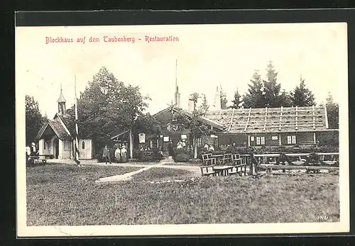 AK Warngau, Gasthaus Blockhaus auf dem Taubenberg