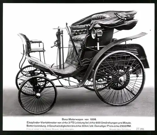 Archiv-Fotografie Auto Benz Motorwagen von 1898