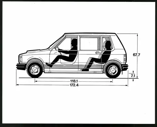 Fotografie Auto Volvo Prototyp, Schnitt-Darstellung Experimental Taxi, Grossformat 25 x 20cm