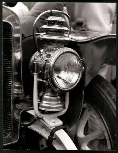 Archiv-Fotografie Auto - Automobil Detail Karbid-Lampe Scheinwerfer, Grossformat 29 x 22cm