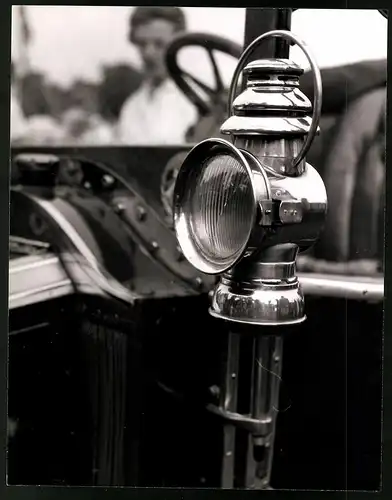 Archiv-Fotografie Auto - Automobil-Detail, Karbid-Lampe Scheinwerfer, Grossformat 28 x 22cm