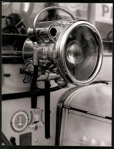 Archiv-Fotografie Auto - Automobil-Detail Karbid-Lampe Scheinwerfer, Grossformat 29 x 22cm