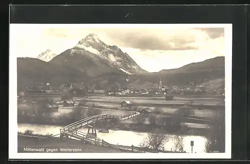 AK Mittenwald, Gesamtansicht mit Wetterstein