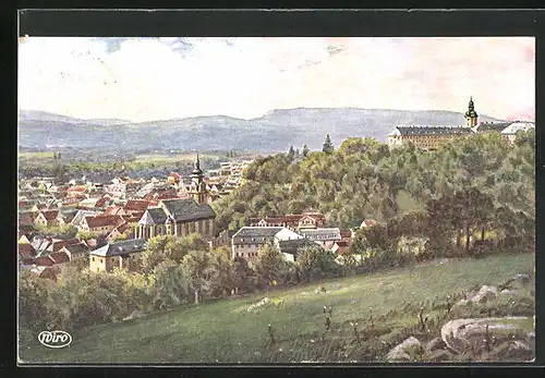 AK Rudolstadt, Panoramablick von der Friedrichshöhe
