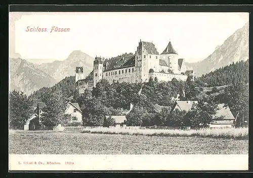 AK Füssen, Blick zum Schloss