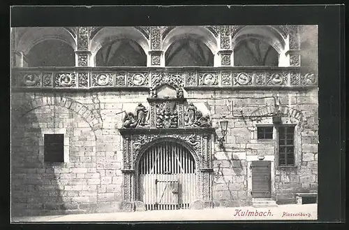 AK Kulmbach, Plassenburg, Vorderansicht mit Portal