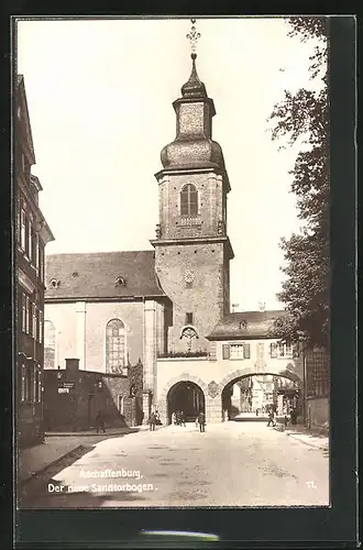 AK Aschaffenburg, Blick zum neuen Sandtorbogen