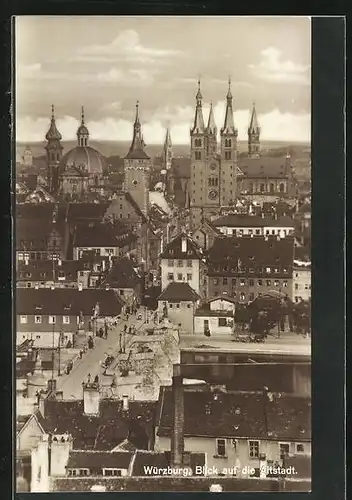 AK Würzburg, Blick auf die Altstadt