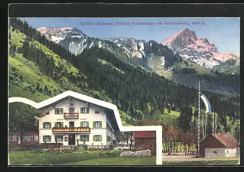 AK Fischbachau, Gasthof Hammer mit Wendelstein