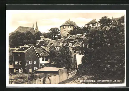 AK Nordhausen, Stadtmauer mit Dom