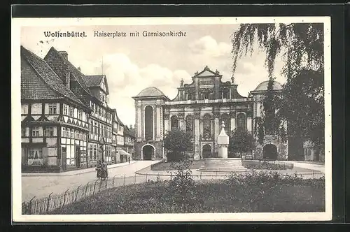 AK Wolfenbüttel, Kaiserplatz mit Garnisonkirche