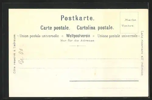 Lithographie Meiringen, Aaresschlucht, Ortsansicht mit Gebirgskette