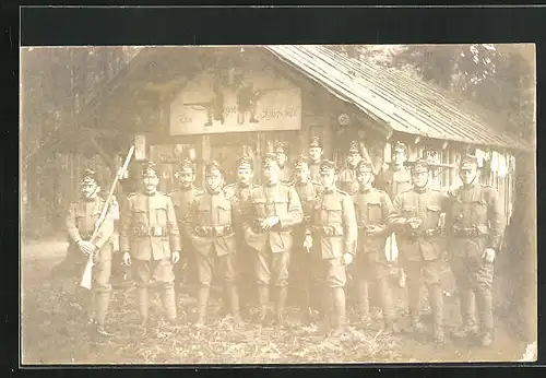 Foto-AK Gümligen, Zum Scharfschütz 1916, Gruppenbild