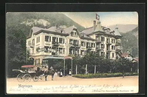 AK Meyringen, Hotel Bären, Kutsche