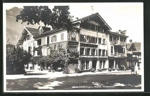 AK Meiringen, Strassenpartie mit Hotel Hirschen