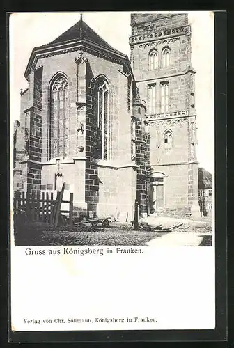 AK Königsberg / Franken, Partie mit Kirche