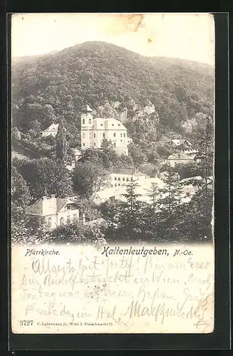 AK Kaltenleutgeben, Panorama mit Pfarrkirche