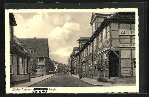 AK Lüchow i. Hann., Langestrasse mit Restaurant Amtshof und Kindern