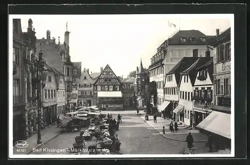 AK Bad Kissingen, Stände auf dem Marktplatz