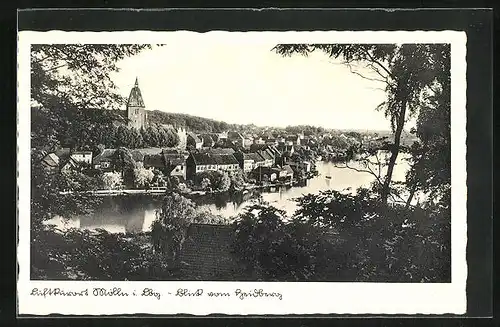 AK Mölln i. Lbg., Blick vom Heidberg auf den Ort