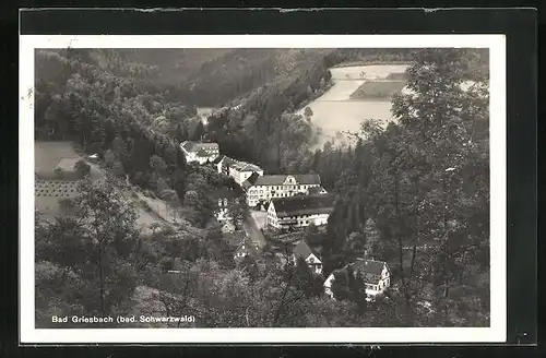 AK Bad Griesbach /Bad. Schwarzwald, Teilansicht mit Strassenpartie