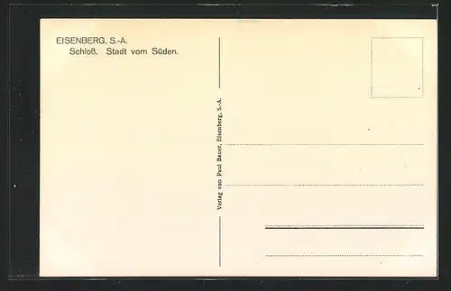 AK Eisenberg /S.-A., Schloss und Teilansicht von Süden