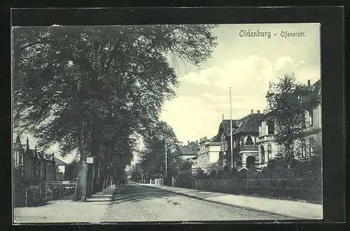 AK Oldenburg, Ofenerstrasse mit Wohnhäusern
