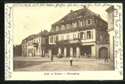 AK Lahr in Baden, Bärenplatz mit Geschäft