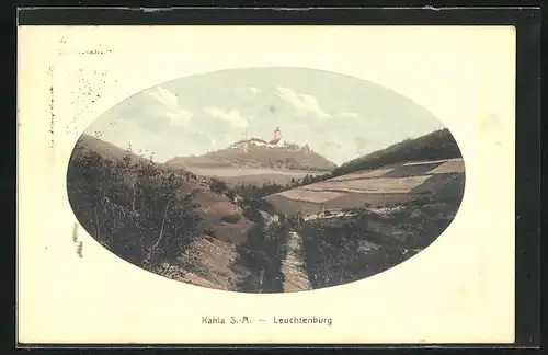 AK Kahla, Leuchtenburg aus der Ferne