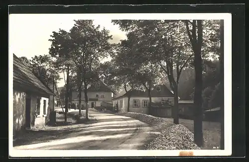 AK Jena, Ferienheim Muldenhaus, Strassenpartie