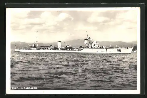 AK R.C.T. L. Pancaldo, Kriegsschiff in Küstennähe