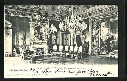 AK Baden-Baden, Saal Louis XVI im Conservastionshaus