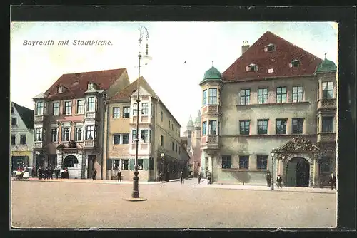 AK Bayreuth, Partie mit Stadtkirche