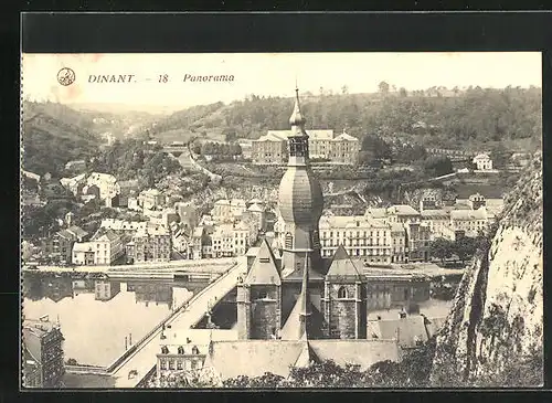 AK Dinant, Panorama mit Kirche