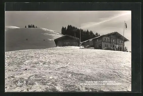 AK Kirchberg, Niedere Fleckalmen, Hütte von Josef Thaler im Winter