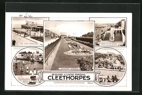 AK Cleethorpes, Kingsway Gardens, the Pier Approach, New Cliff Steps