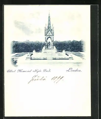 AK London, Albert Memorial at Hyde Park