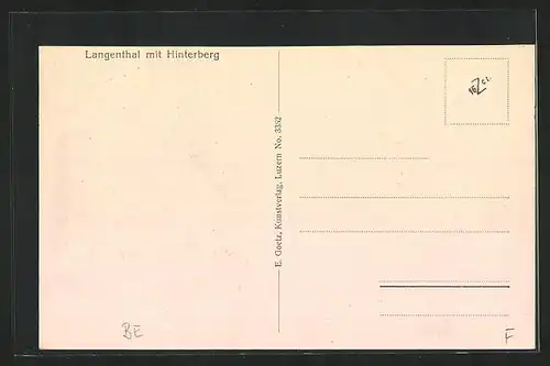 AK Langenthal, Ortsansicht mit Hinterberg