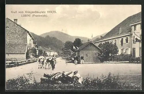 AK Lubine, Stadtkern des ehemaligen Kriegsschauplatzes 1914-15