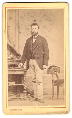 Fotografie F. Brandseph, Stuttgart, Portrait bürgerlicher Herr mit Vollbart