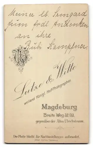 Fotografie Lutze & Witte, Magdeburg, Breite Weg 32-33, Portrait junge Dame mit Hochsteckfrisur