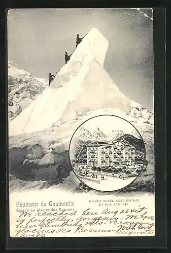 AK Chamonix, Grand Hotel Beau-Rivage, Glacier des Bossons, Bergsteiger