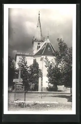 AK Neckenmarkt /Frauenbrunnen, Kirche mit Denkmälern