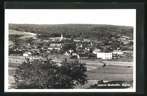 AK Unter-Rablitz, Panorama mit Kirchturm