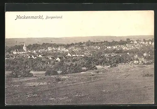 AK Neckenmarkt, Panorama mit Kirche