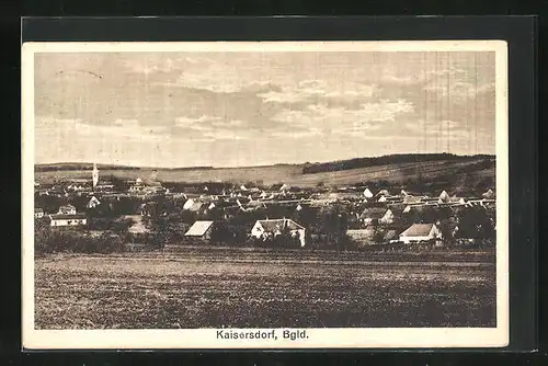 AK Kaiserdorf, Panorama mit Kirche