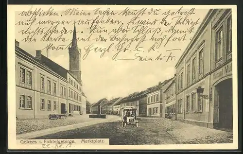 AK Gefrees /Fichtelgeb., Strasse am Marktplatz