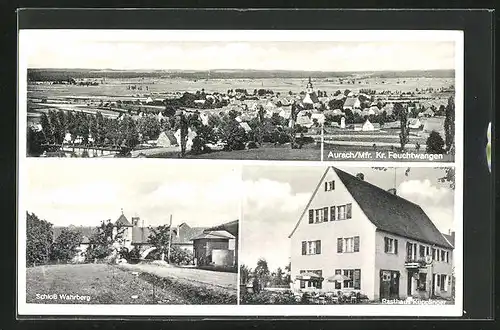 AK Aurach /Mfr. /Kr. Feuchtwangen, Gasthaus Küpplinger, Schloss Wahrberg, Teilansicht
