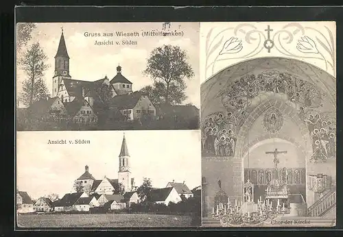 AK Wieseth /Mittelfranken, Ansicht von Süden, Chor der Kirche